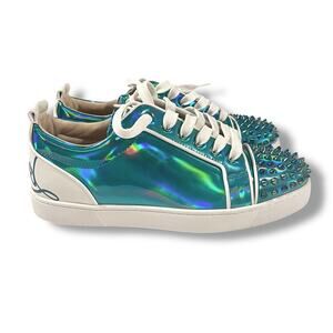 NEW Christian Louboutin Louis Junior Spike Patent Leather Sneakers 41.5 (10.5)